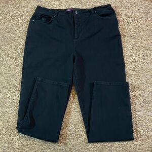 Gloria Vanderbilt Amanda Black Straight-Leg Pants Jeans Size 16